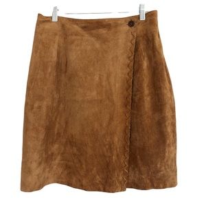 MWC Southwestern Light Brown Suede Wrap Skirt 12